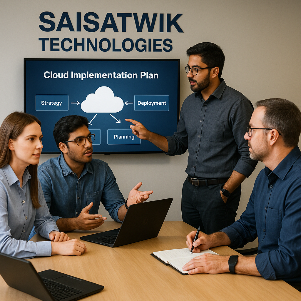 IT team discussing common cloud implementation mistakes during strategy session